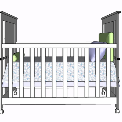 现代实木儿童床免费su模型(1)