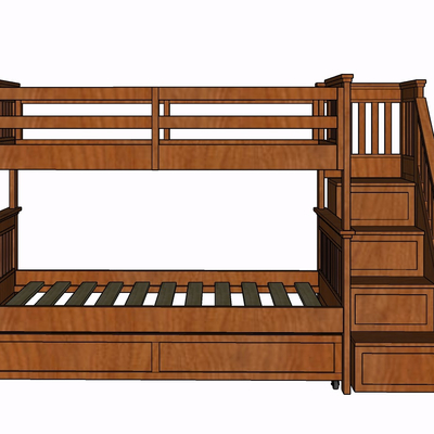 现代实木儿童床免费su模型(1)