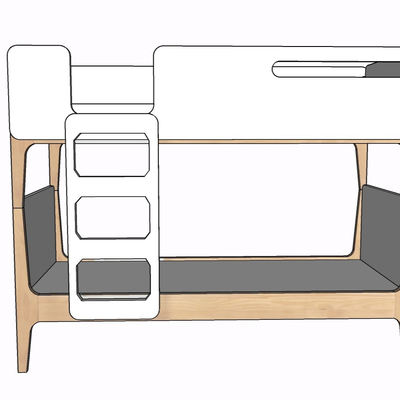 现代实木儿童床免费su模型(1)