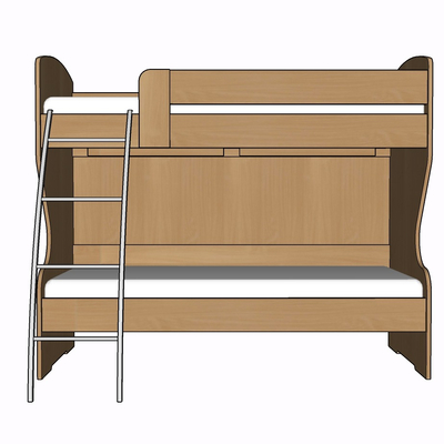 现代实木儿童床免费su模型(1)