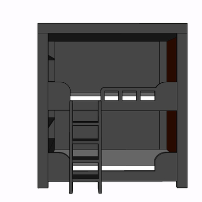 现代实木儿童床免费su模型(1)