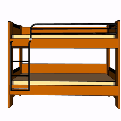 现代实木儿童床免费su模型(1)