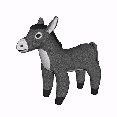 现代布艺小毛驴玩具免费su模型(1)