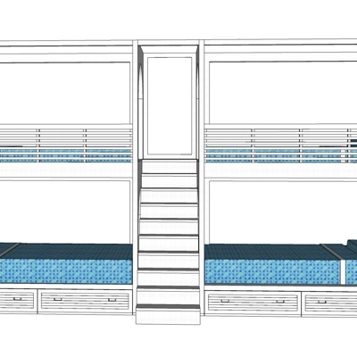 现代儿童上下床免费su模型(1)