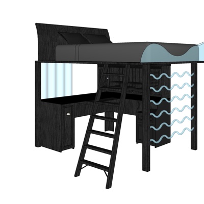 现代儿童上下床免费su模型(1)