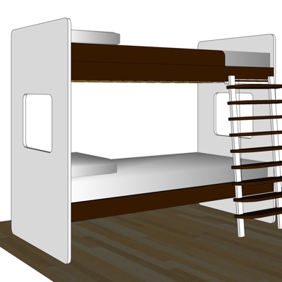 现代儿童上下床免费su模型(1)