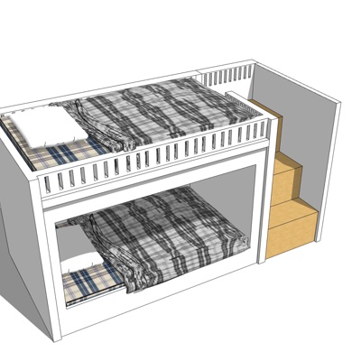 现代儿童上下床免费su模型(1)