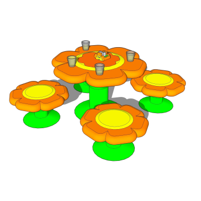 现代儿童桌椅免费su模型(1)