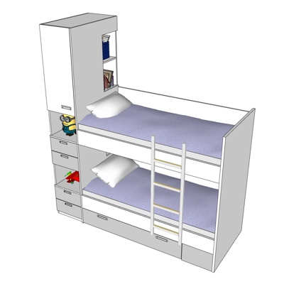 现代儿童床免费su模型(1)
