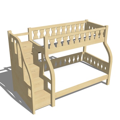 北欧儿童床免费su模型(1)