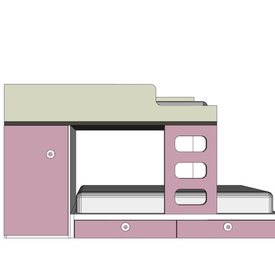 现代儿童床免费su模型(1)