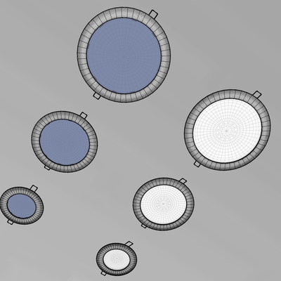 现代圆形吸顶灯免费su模型(1)