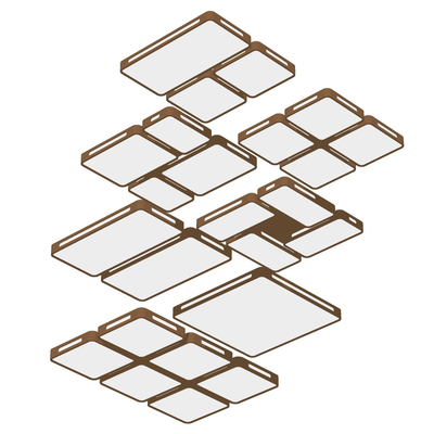 现代方形吸顶灯免费su模型(1)