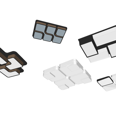 现代方形吸顶灯免费su模型(1)