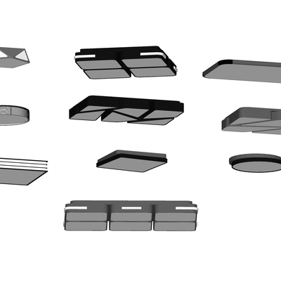 现代吸顶灯免费su模型(1)