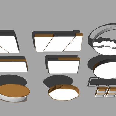 现代吸顶灯免费su模型(1)