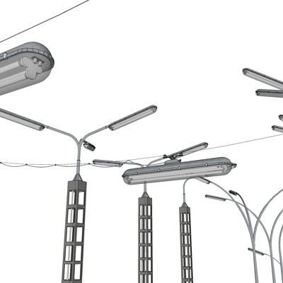现代路灯组合免费su模型(1)