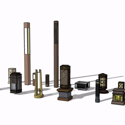现代草坪灯免费su模型(1)
