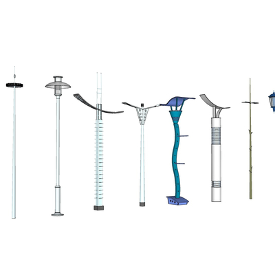 现代路灯组合免费su模型(1)