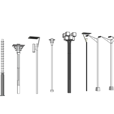 现代路灯组合免费su模型(1)