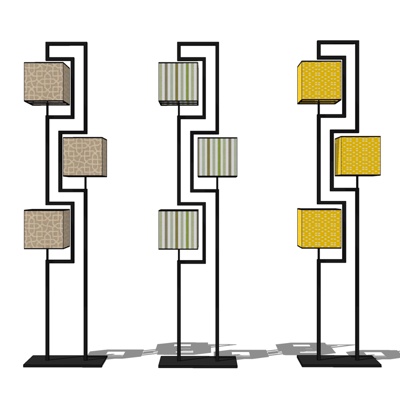 现代金属落地灯免费su模型(1)