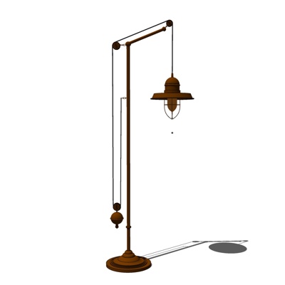 工业风金属落地灯免费su模型(1)