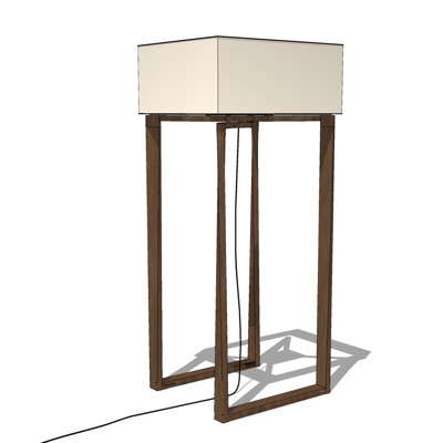 现代实木落地灯免费su模型(1)