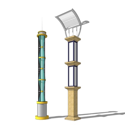 欧式路灯景观灯免费su模型(1)