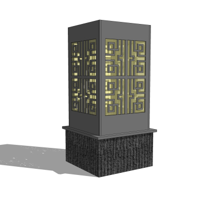中式草坪灯景观灯免费su模型(1)