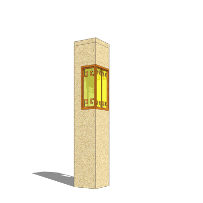 中式草坪灯免费su模型(1)
