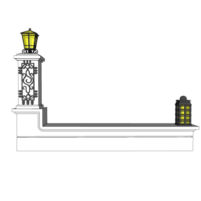 欧式户外灯免费su模型(1)