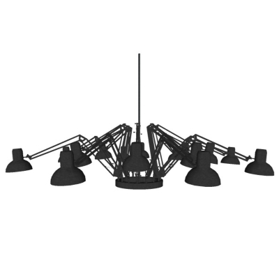 现代金属吊灯免费su模型(1)