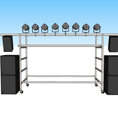 现代音响舞台灯免费su模型(1)