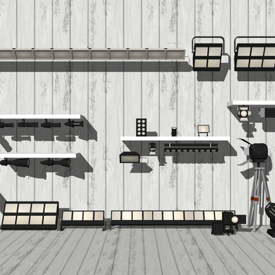 现代舞台灯组合免费su模型(1)