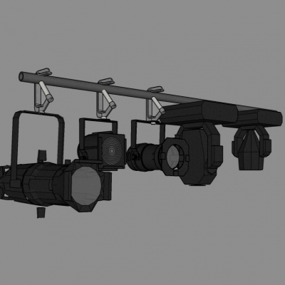 现代射灯舞台灯免费su模型(1)