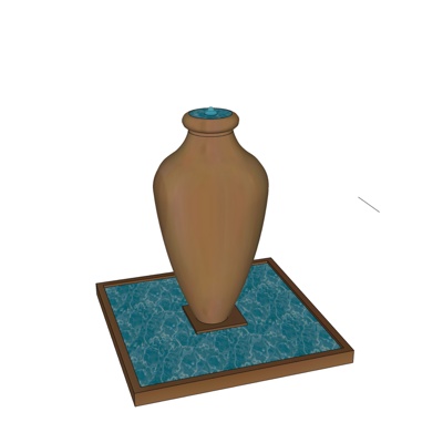简欧水景装饰品免费su模型(1)
