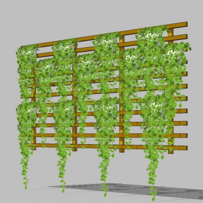 现代植物背景墙免费su模型(1)