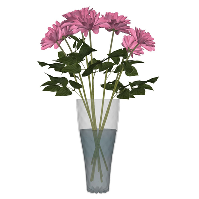 现代花瓶花卉免费su模型(1)