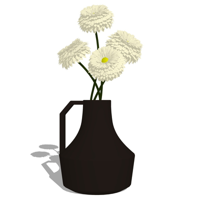 现代花瓶花卉免费su模型(1)