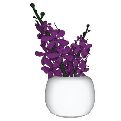现代花瓶花卉免费su模型(1)