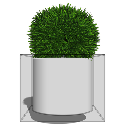 现代花瓶花卉免费su模型(1)