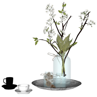 现代花瓶花卉免费su模型(1)