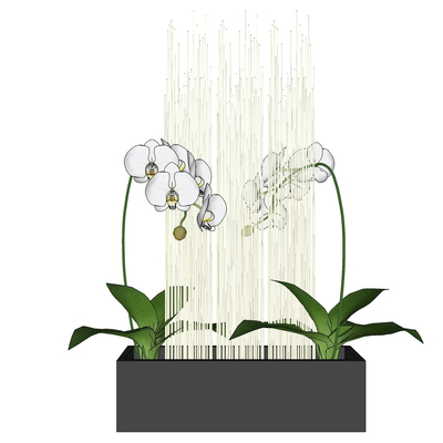 现代花瓶花卉免费su模型(1)