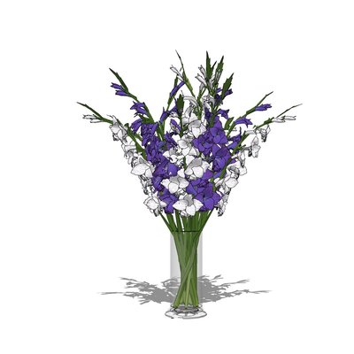 现代花瓶花卉免费su模型(1)