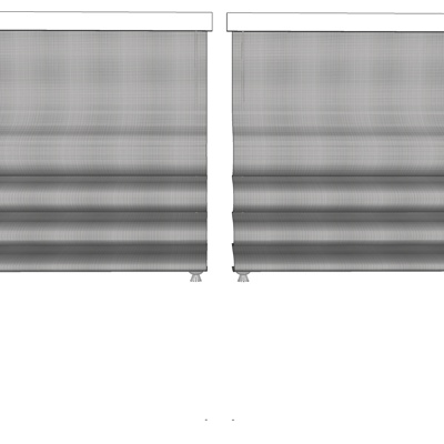 现代布艺窗帘免费su模型(1)