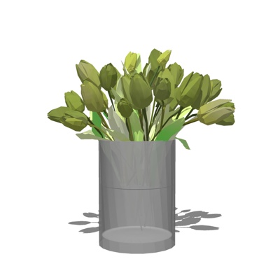 现代花瓶花卉免费su模型(1)