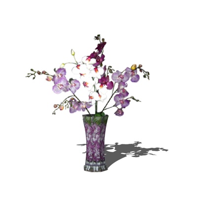 现代花卉花瓶免费su模型(1)