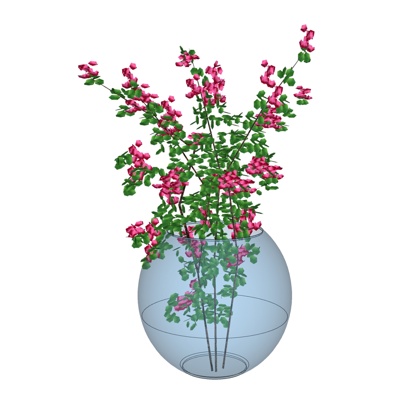 现代花卉花瓶免费su模型(1)