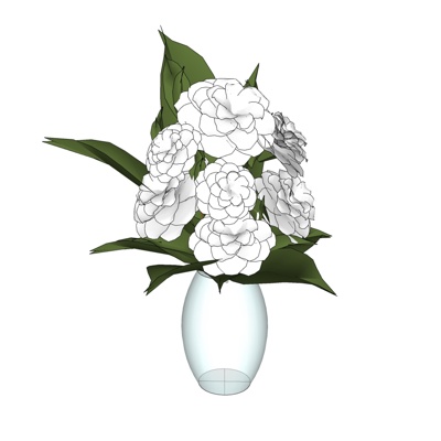 现代花卉花瓶免费su模型(1)