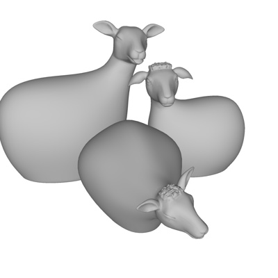 现代绵羊雕塑免费su模型(1)